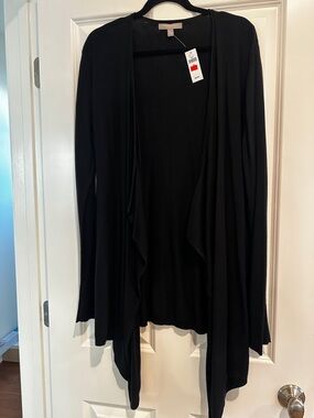 Banana Republic Factory Black Open-Front Draped Cardigan